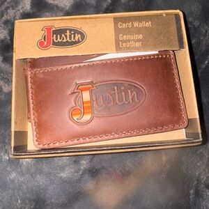 Justin Boots Brown Leather Card Wallet